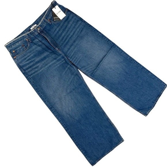 RE/DONE Crystal Bay Fade Low Rider Loose Jeans Rhinestone 32 NWT - Picture 3 of 5